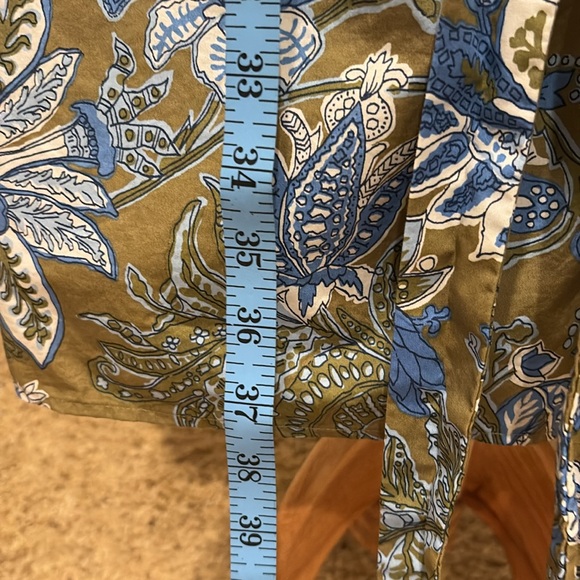 Talbots Blue and Green Floral Long Sleeve Dress - Picture 3 of 4